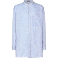 Dolce&Gabbana Men's 'Band-Collar' Linen Shirt