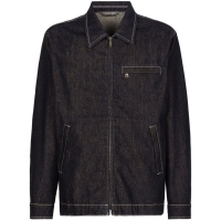 Dolce&Gabbana Veste en jeans 'Contrast-Stitch Zip-Up' pour Hommes