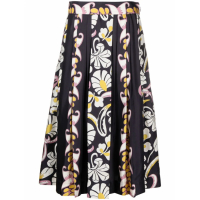 Tory Burch 'Floral Pleated' Midi Rock für Damen