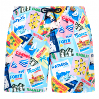 Mc2 Saint Barth Men's 'Postcard' Swimming Shorts