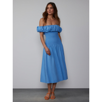 New York & Company 'Off Shoulder Smock Bodice' Midi Kleid für Damen