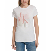 Calvin Klein Jeans Women's 'Foiled Collage-Print' T-Shirt
