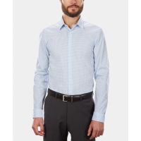 Calvin Klein Men's 'Slim-Fit Non-Iron Performance Stretch Blue Check' Shirt