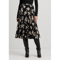 LAUREN Ralph Lauren Women's 'Floral Pleated Georgette' Midi Skirt