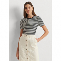 LAUREN Ralph Lauren 'Striped Stretch Cotton Crew Neck' T-Shirt für Damen