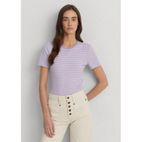 LAUREN Ralph Lauren T-shirt 'Striped Stretch Cotton Crew Neck' pour Femmes