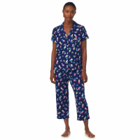 LAUREN Ralph Lauren Women's 'Short Sleeve Notch Collar Capris' Top & Pajama Shorts Set