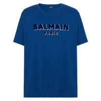 Balmain Men's 'Logo-Flocked Organic' T-Shirt