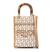Fendi Women's 'Zucca Mini Logo Patch' Top Handle Bag