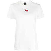 Pinko Women's 'Heart-Embroidery Logo' T-Shirt