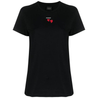 Pinko 'Heart-Embroidery Logo' T-Shirt für Damen