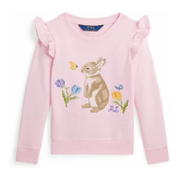 Polo Ralph Lauren 'Ruffled Bunny Terry' Pullover für kleinkind & kleine Mädchen