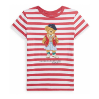 Polo Ralph Lauren 'Striped Polo Bear' T-Shirt für große Mädchen