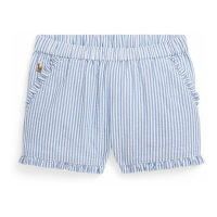 Polo Ralph Lauren 'Striped Ruffled  Seersucker' Shorts für kleinkind & kleine Mädchen