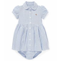 Polo Ralph Lauren Kids Ensemble robe et bloomer 'Striped Knit Oxford' pour Bébés filles