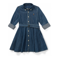 Polo Ralph Lauren Kids 'Belted' Hemdkleid für Kleine Mädchen