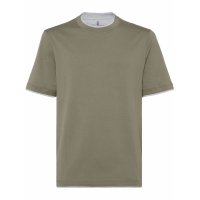 Brunello Cucinelli 'Contrast-Trim' T-Shirt für Herren