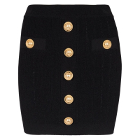 Balmain Women's 'Buttoned Knitted' Mini Skirt