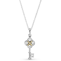 Pandora 'Key & Flower' Halskette für Damen