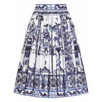 Dolce & Gabbana Women's 'Majolica Pleated' Midi Skirt