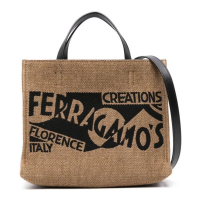 Salvatore Ferragamo Sac Cabas 'Small Logo-Embroidered' pour Femmes