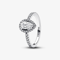 Pandora Women's 'Sparkling Pear Halo' Ring