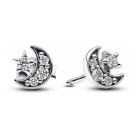 Pandora Women's 'Sparkling Moon & Star' Earrings