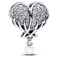 Pandora Charm 'Sparkling Angel Wings & Heart' pour Femmes