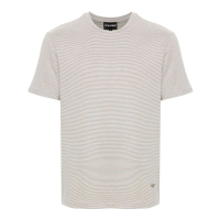 Emporio Armani T-shirt 'Logo-Embroidered Striped' pour Hommes