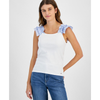 Tommy Hilfiger Cotton Ruffle-Strap Tank Top pour Femmes