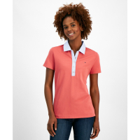 Tommy Hilfiger Striped-Collar Polo Shirt pour Femmes