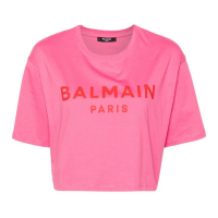 Balmain T-Shirt court 'Logo-Print' pour Femmes