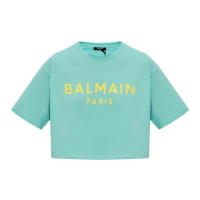 Balmain T-Shirt court 'Logo-Print' pour Femmes