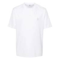 Brunello Cucinelli T-shirt 'Logo-Embroidered' pour Hommes