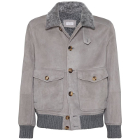 Brunello Cucinelli Veste 'Shearling-Collar' pour Hommes