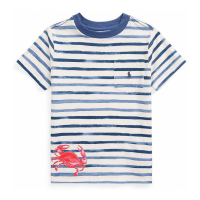 Polo Ralph Lauren 'Striped Crab Jersey Pocket' T-Shirt für Kleinkind & Kleiner Junge