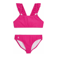 Polo Ralph Lauren Toddler & Little Girl's 'Cable-Knit Ruffled Two-Piece' Swimsuit