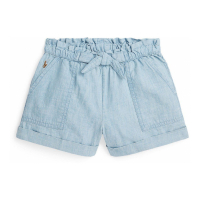 Polo Ralph Lauren 'Cotton Chambray Camp' Shorts für kleinkind & kleine Mädchen
