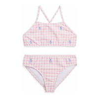 Polo Ralph Lauren Toddler & Little Girl's 'Gingham Polo Pony Two-Piece' Swimsuit