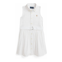 Polo Ralph Lauren 'Belted Cotton Oxford' Hemdkleid für kleinkind & kleine Mädchen