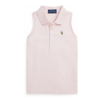 Polo Ralph Lauren 'Cotton Mesh Sleeveless' Polohemd für kleinkind & kleine Mädchen