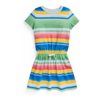 Polo Ralph Lauren 'Striped Cotton Jersey' T-Shirt-Kleid für kleinkind & kleine Mädchen