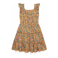 Polo Ralph Lauren Toddler & Little Girl's 'Floral Ruffled Cotton Jersey' Dress