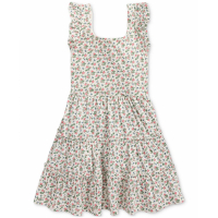 Polo Ralph Lauren 'Floral Ruffled Cotton Jersey' Kleid für kleinkind & kleine Mädchen