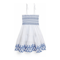 Polo Ralph Lauren Toddler & Little Girl's 'Smocked Eyelet Cotton Jersey' Sleeveless Dress