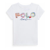 Polo Ralph Lauren 'Tropical-Logo Cotton Jersey' T-Shirt für kleinkind & kleine Mädchen