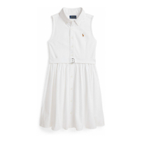 Polo Ralph Lauren 'Belted Cotton Oxford' Hemdkleid für große Mädchen