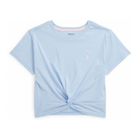 Polo Ralph Lauren Big Girl's 'Twist-Front Cotton Jersey Short Sleeve' T-Shirt