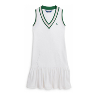 Polo Ralph Lauren 'Cricket-Stripe Cotton Terry' Ärmelloses Kleid für große Mädchen