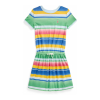 Polo Ralph Lauren 'Striped Cotton Jersey' T-Shirt-Kleid für große Mädchen